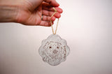 Scalloped Edge Ornament - White
