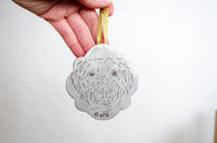 Scalloped Edge Ornament - White