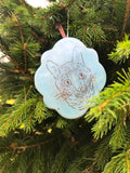 Scalloped Edge Ornament - Blue