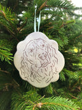 Scalloped Edge Ornament - White